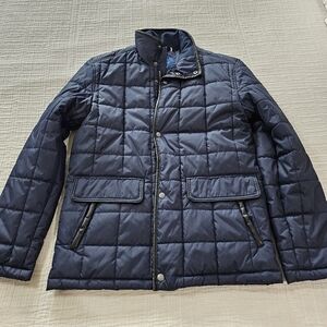 Mens Cole Haan Citty Puffer Insulated Quilted Jacket, Navy, Sz Small